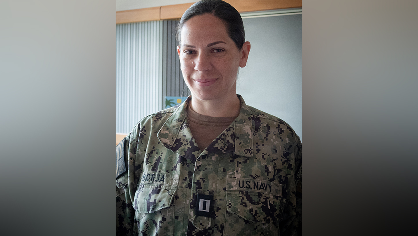 Navy Lt. Joelle Borja posing for a picture