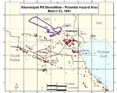Figure 47. 1997 Potential Hazard area for Day 3: March 12, 1991