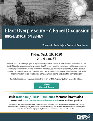 Thumbnail image of the downloadable flyer for the Sept. 18 TBICoE Education Series event.