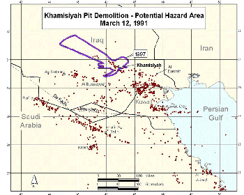 Figure 47. 1997 Potential hazard area for Day 3: March 12, 1991