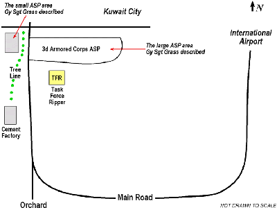 Figure 6. The ASP location, based on GySgt Grass's drawing