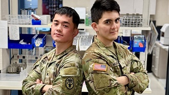Link to Photo: Two paths, one mission: BJACH graduates Army laboratory specialists