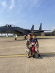 U.S. Air Force Maj. Francesca Culp with son, Connor