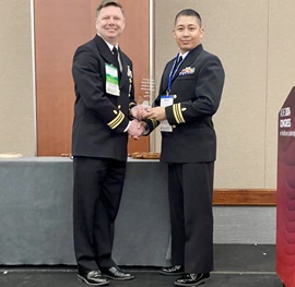 US. Navy Lt. Cmdr. Raben Talvo Receives Navy ACHE Award