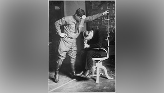 Link to Photo: Original style of centrifuge testing during World War I