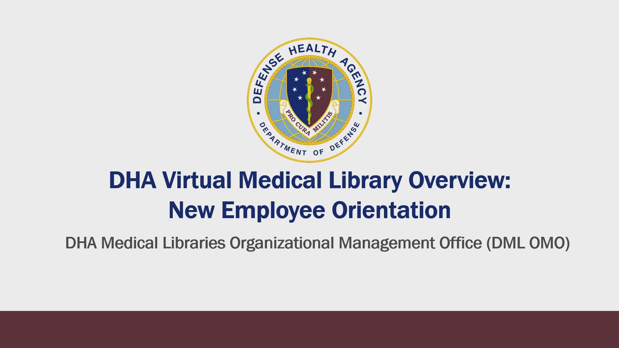 DHA Virtual Medical Library Overview