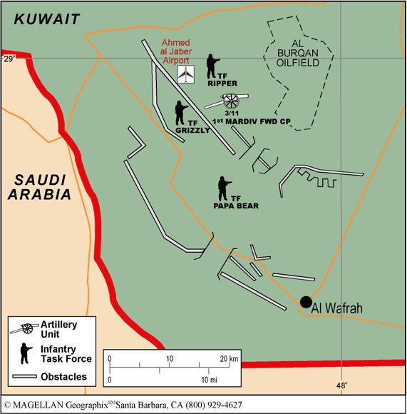 Figure 4. Units around Al Jaber, night of Feb. 24, 1991