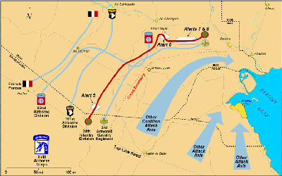 Figure 9.  Approximate locations of ground war Fox alerts