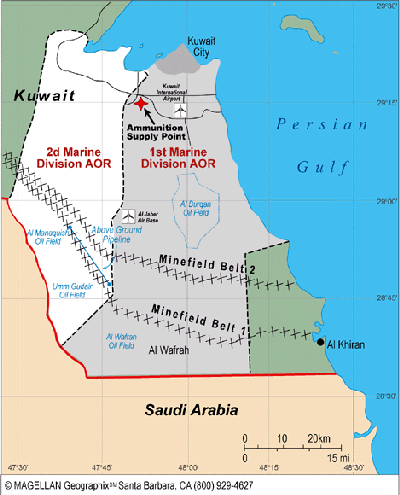 Figure 3. Key locations in the 1st MARDIV area of responsibility.