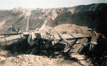 Figure 28. One stack of 120mm rockets in the Pit after demolition; picture of courtesy of Commander, 307th Engineer Battalion