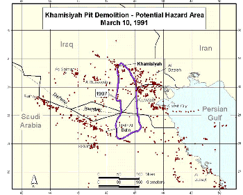 Figure 43. 1997 Potential Hazard area for Day 1: March 10, 1991