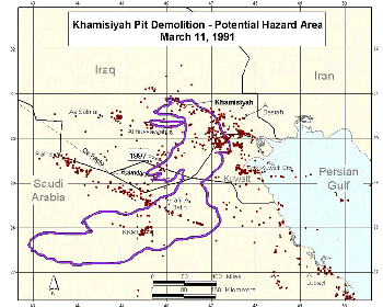 Figure 45. 1997 Potential Hazard area for Day 2: March 11, 1991