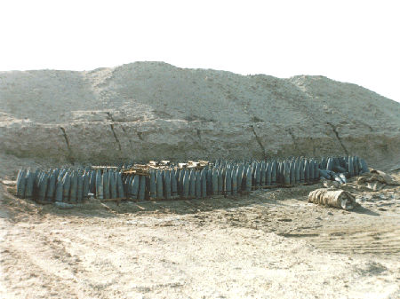 Figure 12. Iraqi 155mm mustard rounds at Khamisiyah