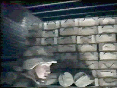 Figure 21.  Interior of bunker during inventory; picture from 37th Engineer Battalion videotape