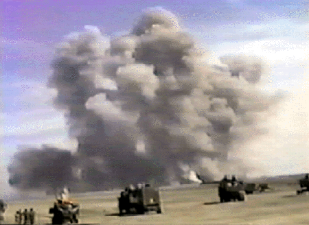Figure 25.  Fully developed March 4th demolition cloud; picture from 37th Engineer Battalion videotape