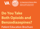 Screenshot from the ‘Do you take both opioids and benzodiazepines?’ patient education brochure cover