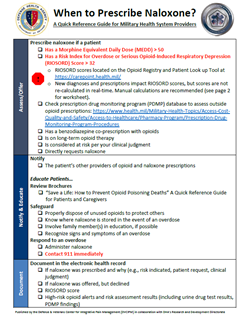 Thumbnail of ‘When to Prescribe Naloxone’ Quick Reference Guide