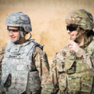Female service members in combat