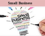 Light bulb drawing that says "Small Business"