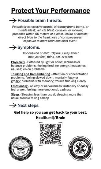 Link to Infographic: Protect Your Performance resource card, black and white version, 3x5.