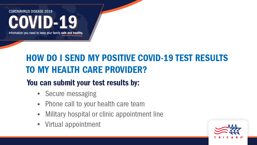 How do I send my positive COVID-19 test results to my health care provider
