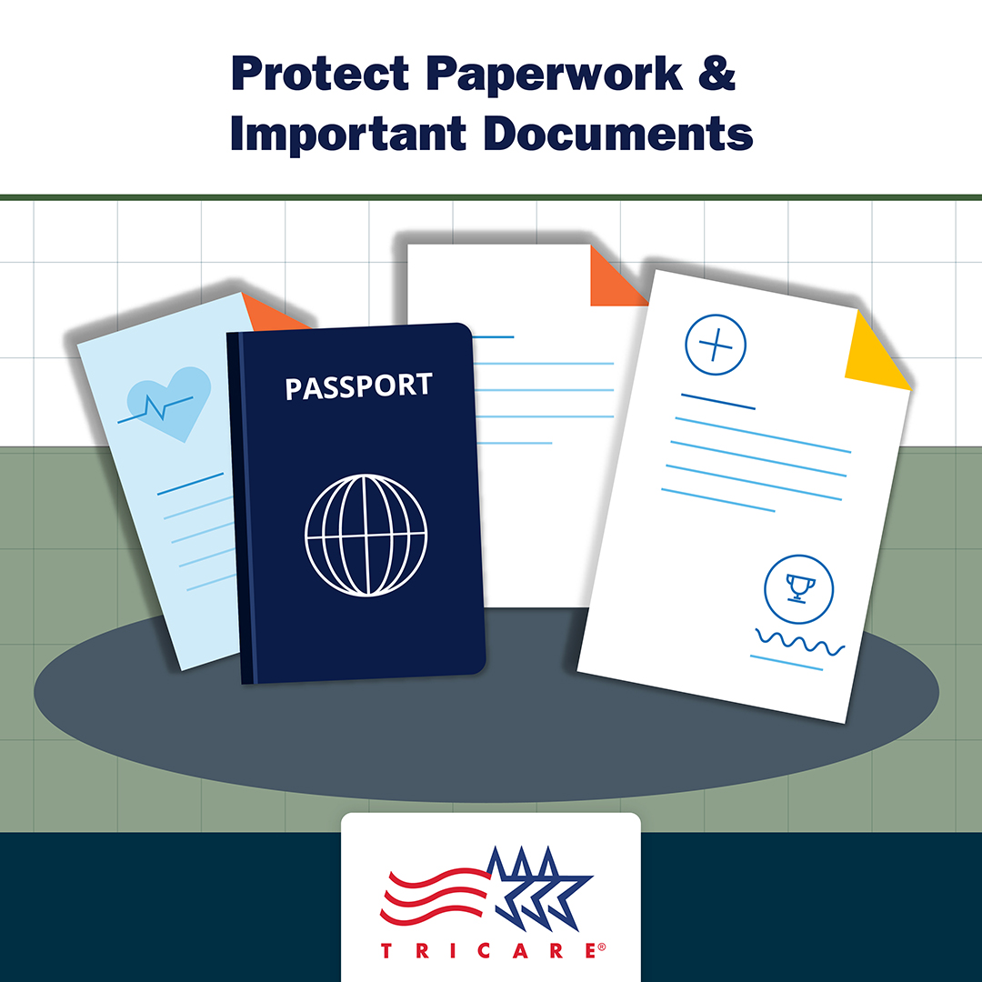   Image of passport, will, with text "Protect Paperwork and Important Documents"