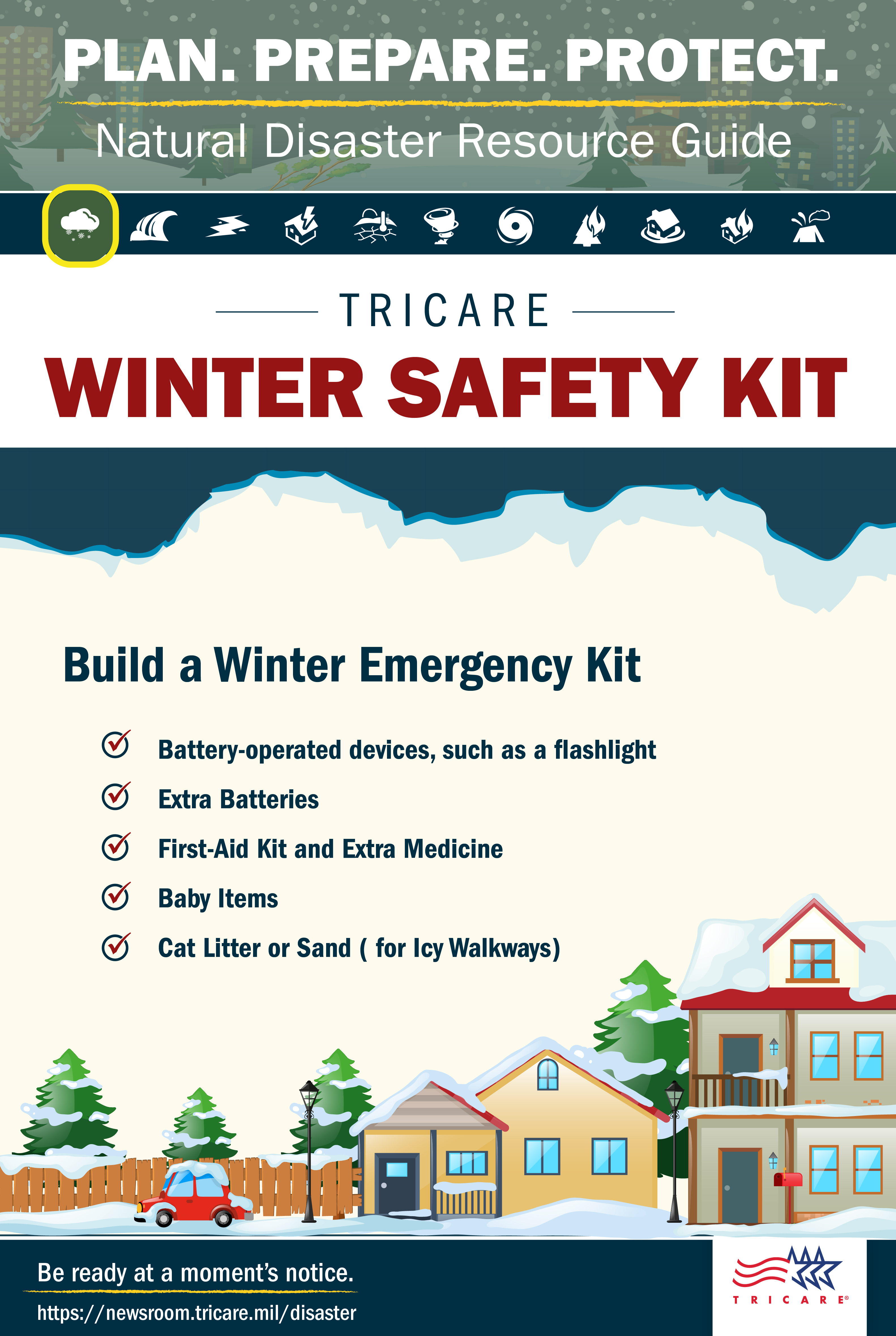 Plan. Prepare. Protect. Build a winter emergency kit.