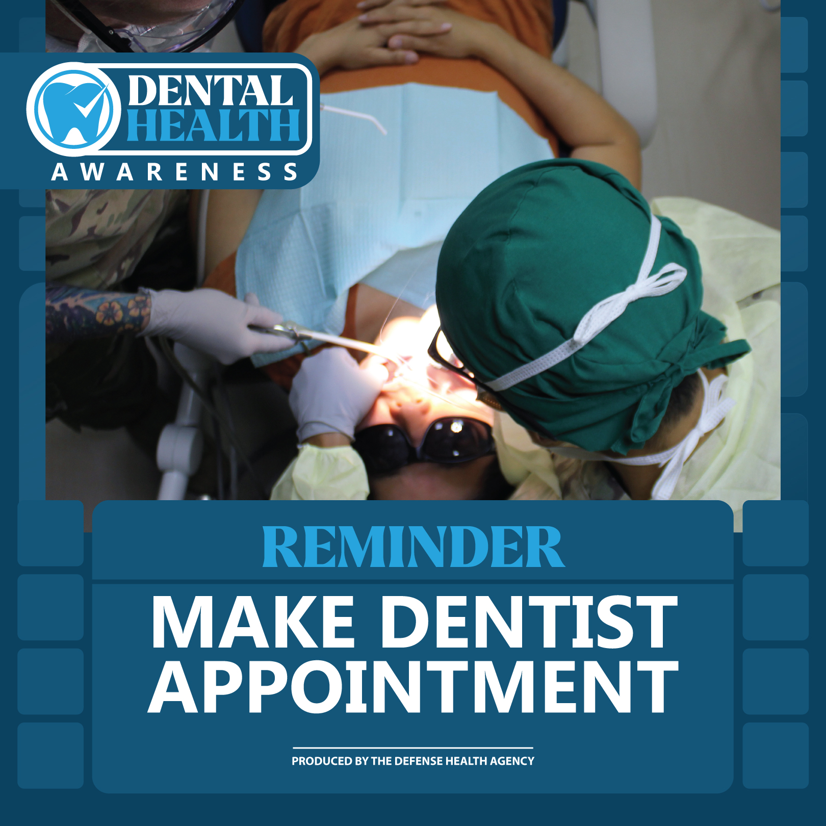 Dental Health Awareness. Reminder - Make Dentist Appointment