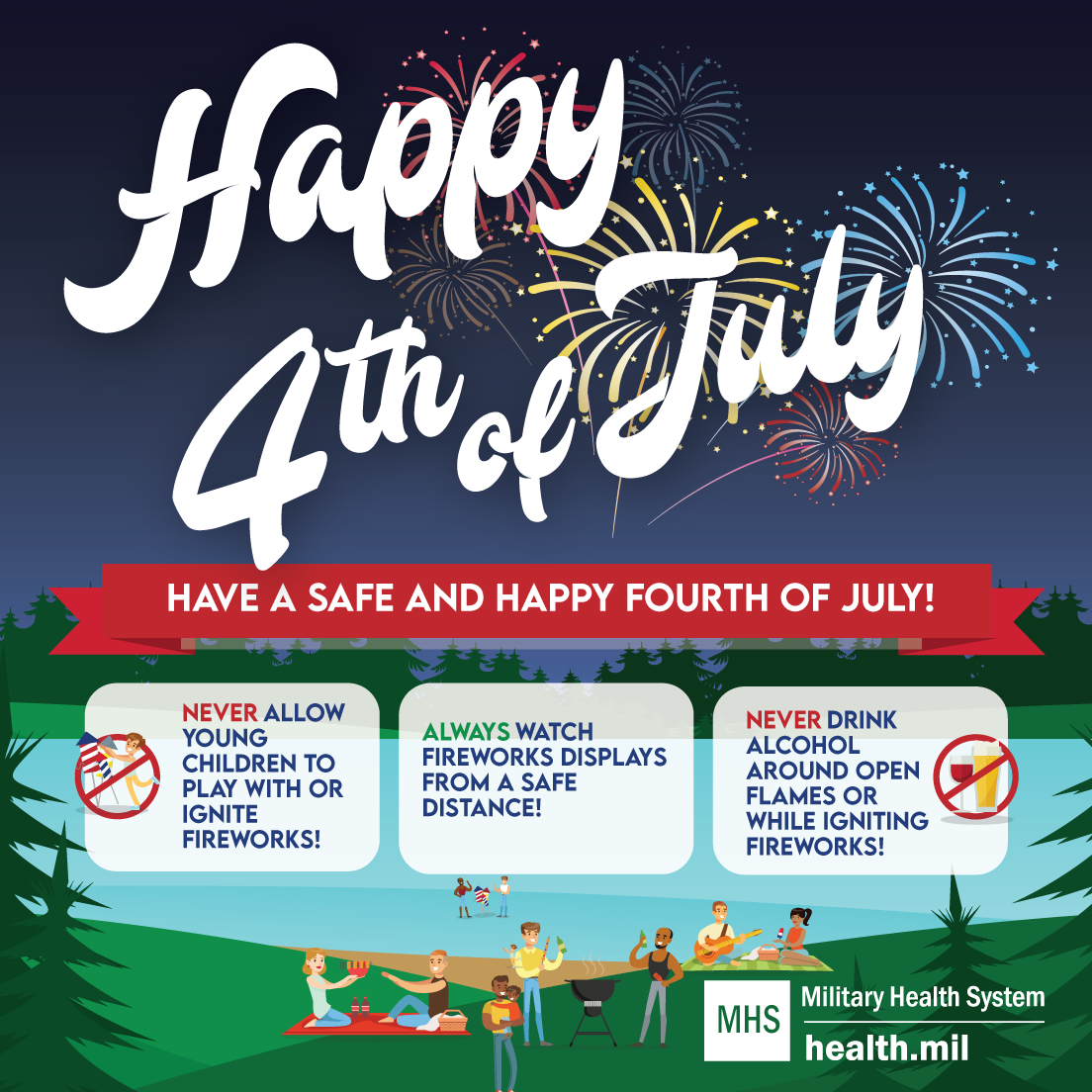 Social media infographic on July 4