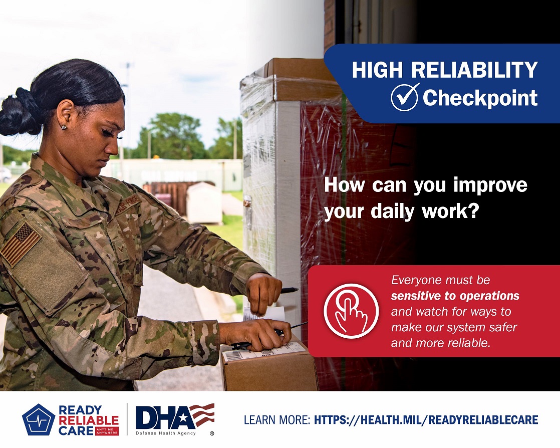Link to Infographic: ReadyReliableCare is the DHA-led effort to advance #HighReliability across the MHS. Embracing innovation means the MHS is never satisfied with the status quo, and is always finding new ways to improve patient care. 