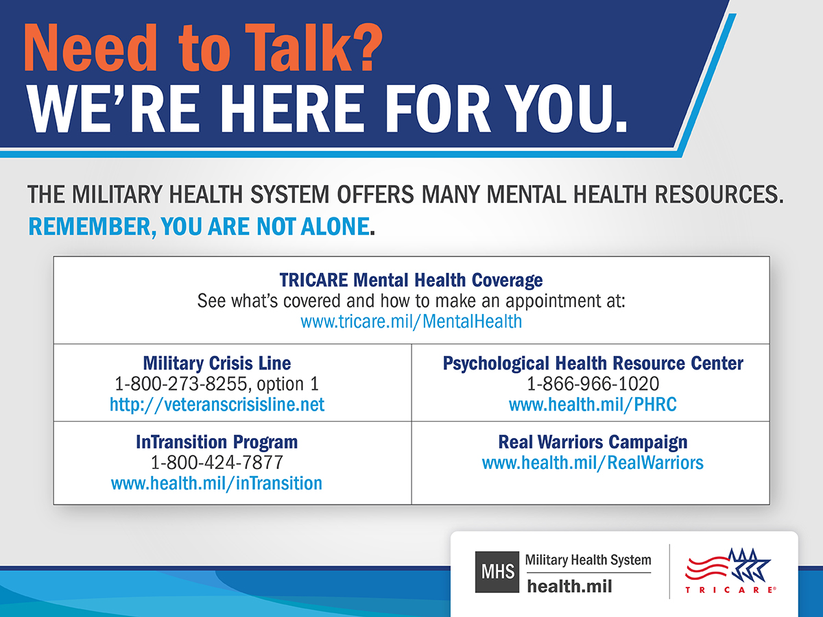 Graphic that outlines MHS's mental health resources