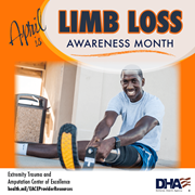 Link to biography of Limb Loss Awareness Month Collage