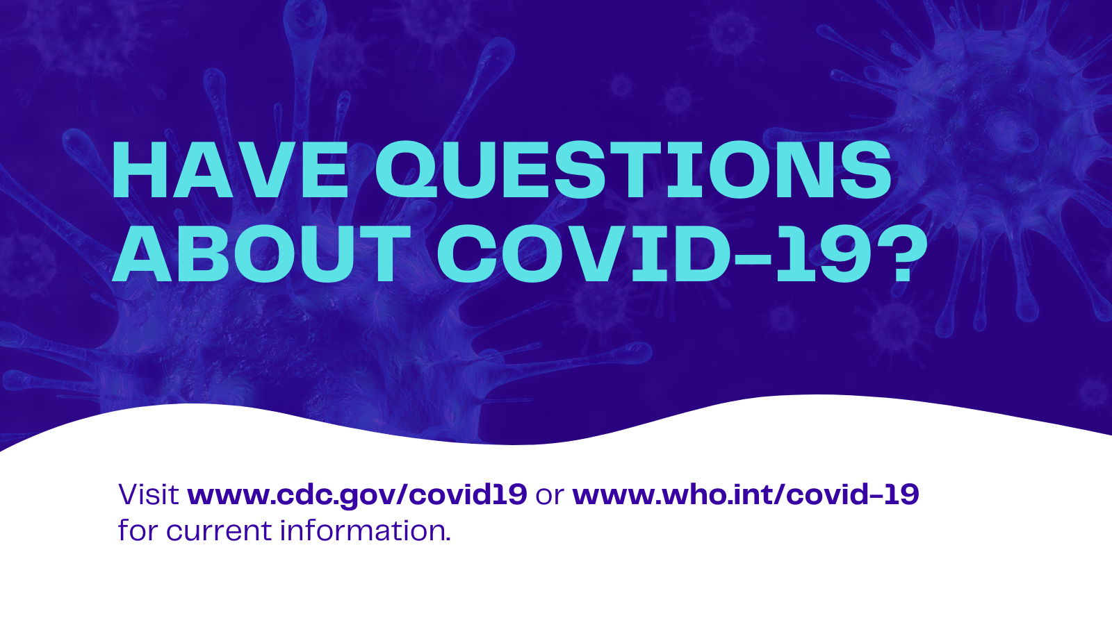 Locations to get online resources about COVID-19.