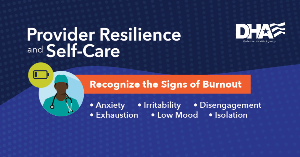 Self-care, recognizing the signs of burnout.