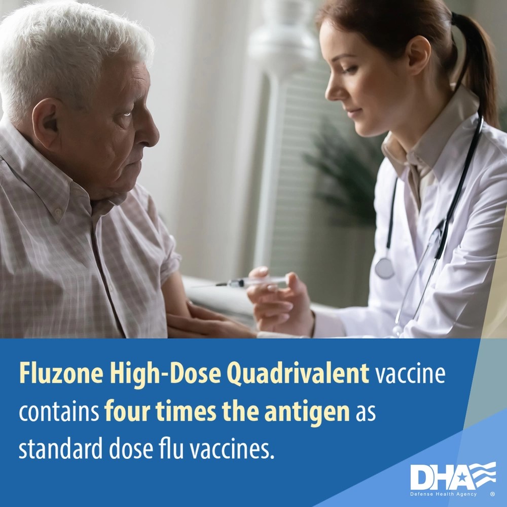 Link to Infographic: Fluzone High-Dose Quadrivalent vaccine contains four times the antigen as standard dose flu vaccines.