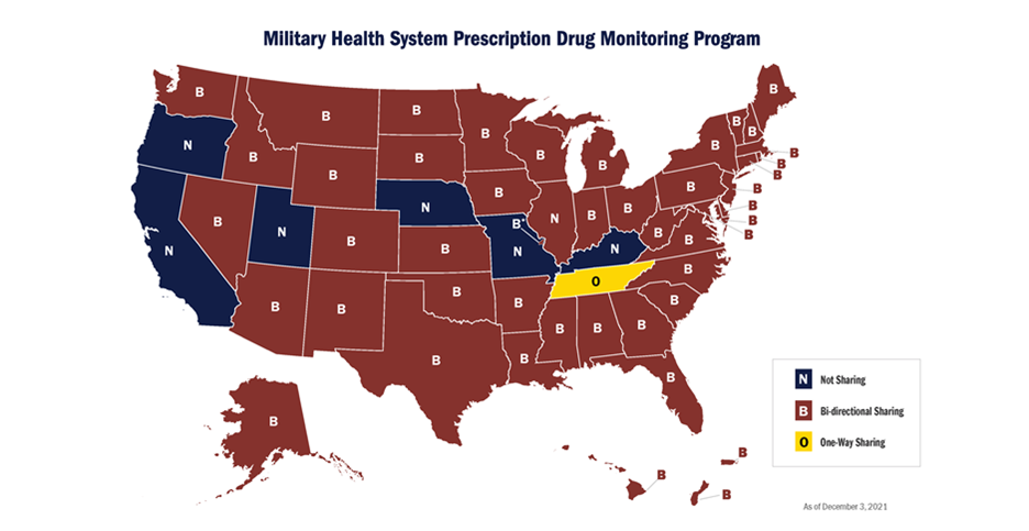MHS Prescription Drug Monitoring Program Heat Map