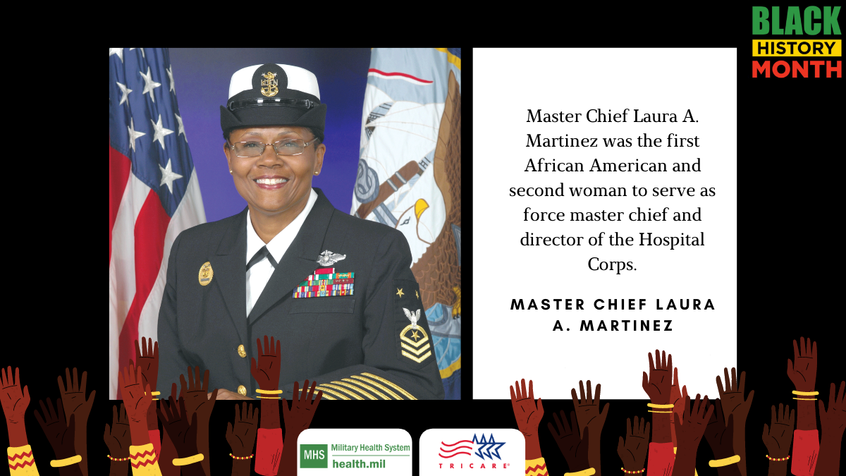 Master Chief Laura A. Martinez was the first African American and second woman to serve as force master chief and director of the Hospital Corps.