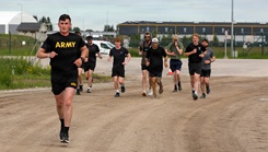 1st Lt. James Pyle, a platoon leader running