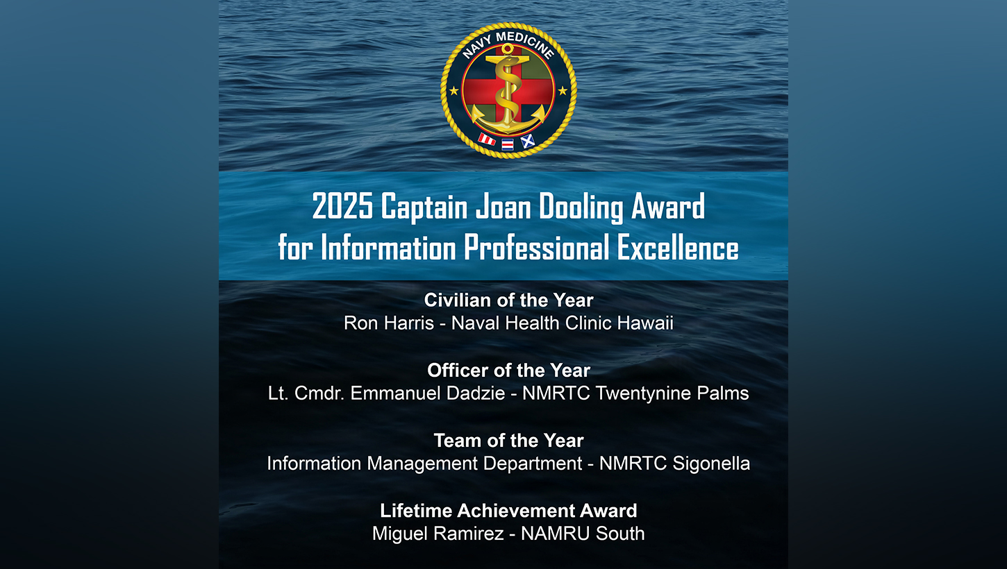 A graphic highlights the 2025 recipients of the Captain Joan Dooling Award for Information Professional Excellence