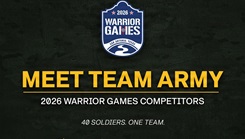 'Meet Team Army' written on a black background for the 2026 Warrior Games