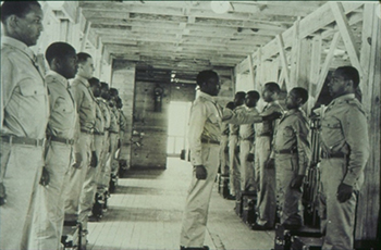 Old image of a military unit standing at attention