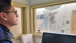 Military personnel at computer