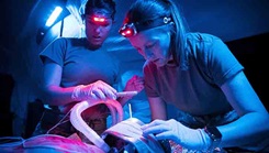 Emergency trauma nurses, treat a simulated patient during the Tactical Trauma Reaction and Evacuation Crossover Course at Joint Base San Antonio – Lackland, Texas, Feb. 23, 2023. (Credit: Jason W. Edwards, DOD)