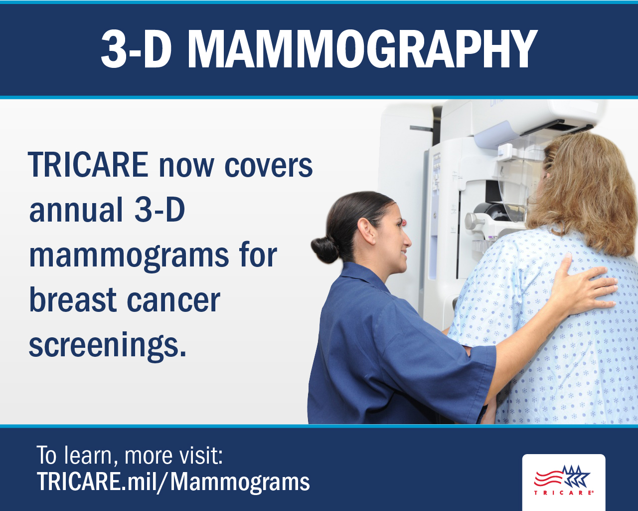 This graphic states information about 3-D Mammography