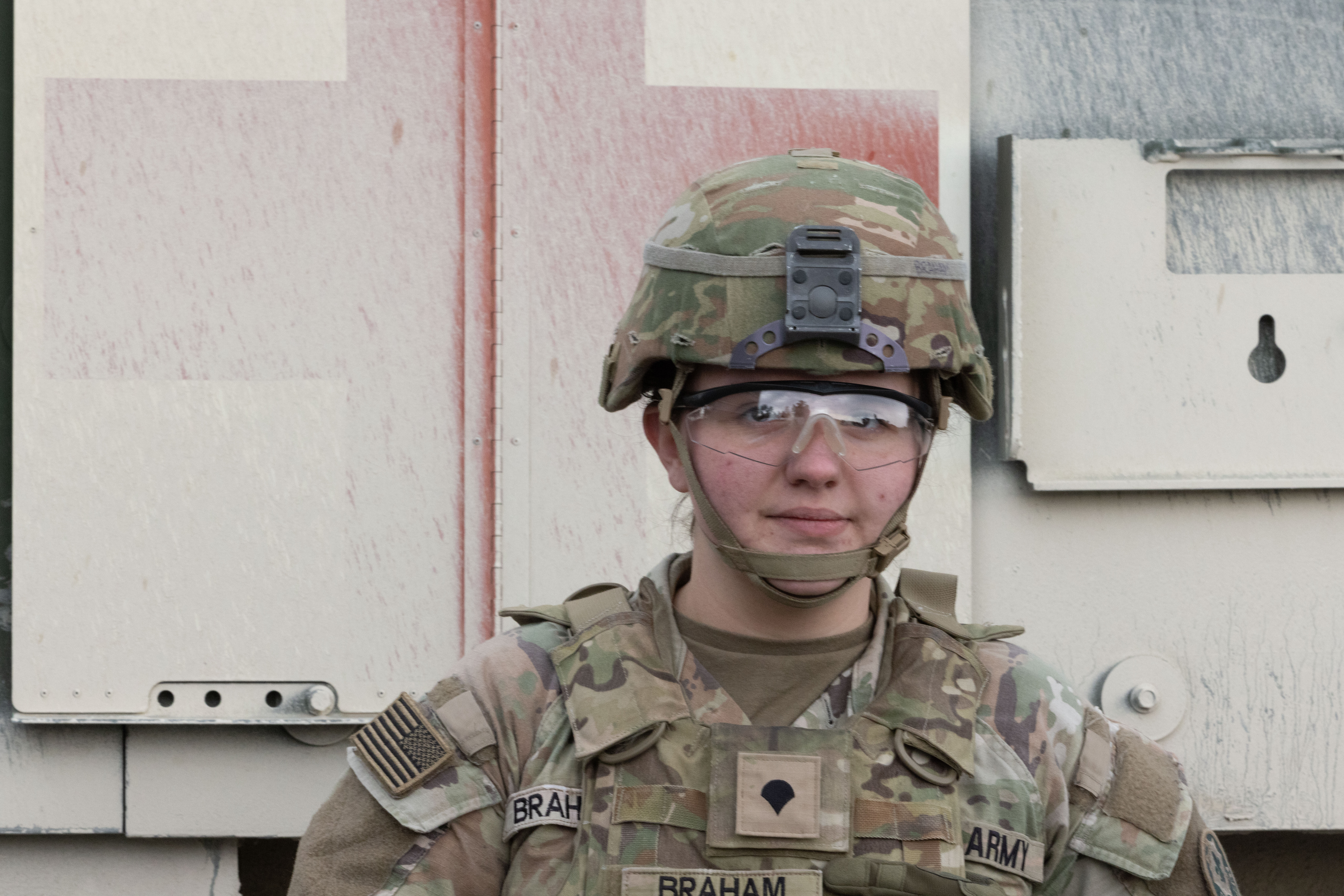 U.S. Army Spc. Brianna Braham poses for picture