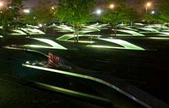 Photo of the National 9/11 Pentagon Memorial. The Pentagon Memorial was created to remember and honor those family members and friends who are no longer with us because of the events of September 11, 2001 at the Pentagon. (Courtesy photo by Kevin Dwyer)