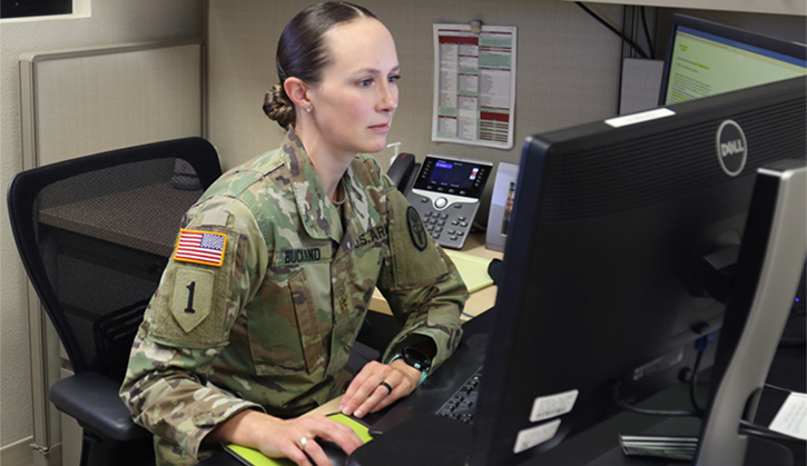 Military personnel responding to an email