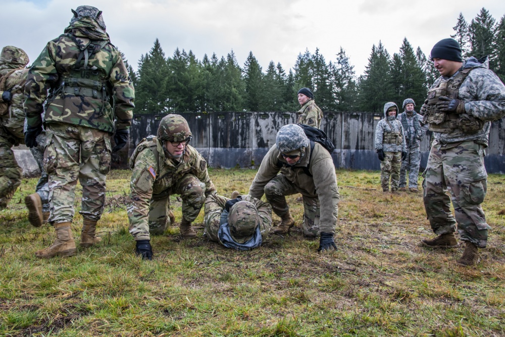 Image of Soldiers from each of the United States Army’s three components partnered together to conduct a training exercise.