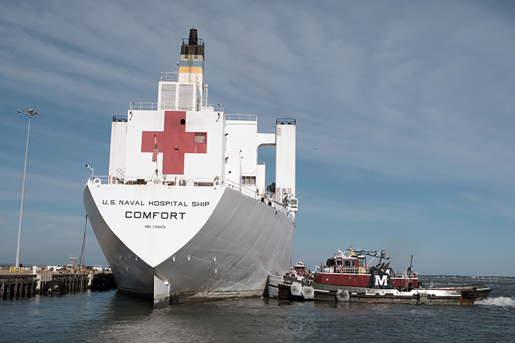 Hospital ship USNS Comfort returns to its homeport after treating patients in New York and New Jersey in support of the COVID-19 pandemic