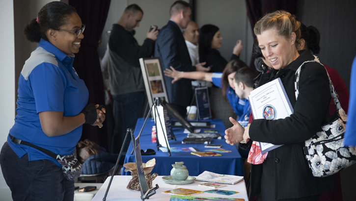 Wounded, ill, and injured Air Force and Marine Corps service members and veterans participate in "A Day of Healing Arts: From Clinic to Community" during Warrior Care Month at National Harbor in Maryland, Nov. 21, 2019. (DoD photo by Roger L. Wollenberg)